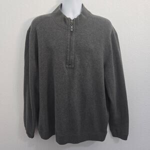 Tommy Bahama Men's Size XL Reversible 1/4 Zip Pullover Sweater Gray/ Purple
